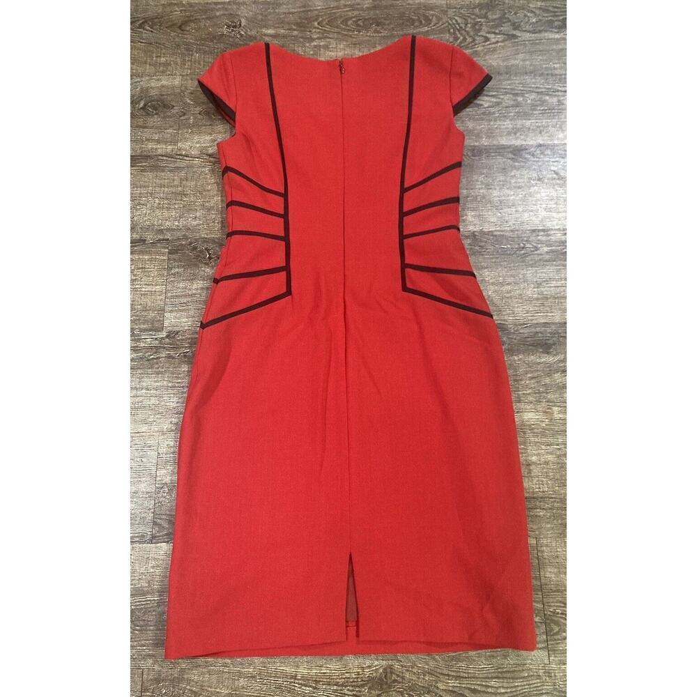 Chetta B Red Black Sheath Dress Lined Occasional Career Versatile Size 2 - Picture 8 of 8